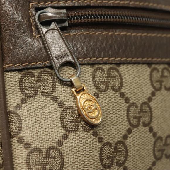 GUCCI GG Supreme Web Sherry Line Shoulder Bag Pvc Beige Gold Red - Picture 15 of 16